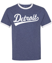 heather navy champion ringer detroit sports shirt muscle car vintage retro detroit t shirt