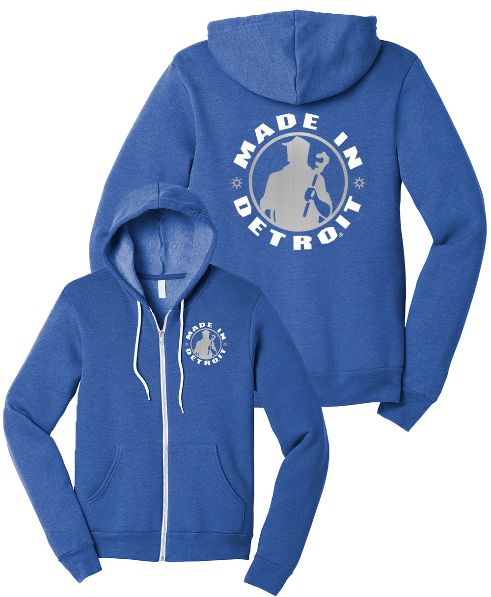 Heather True Royal Zip Up w/ Silver MID Back