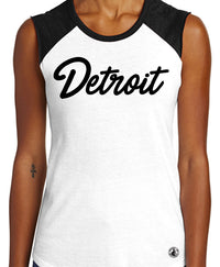 Detroit Script Sleeveless Tee (XL/2X ONLY)