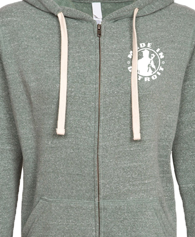 Ladies MID Green Triblend Zip-Up
