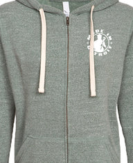 Ladies MID Green Triblend Zip-Up