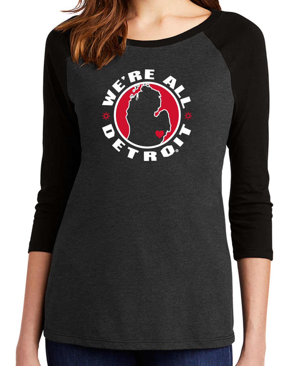 We're All Detroit 3/4 Sleeve Raglan