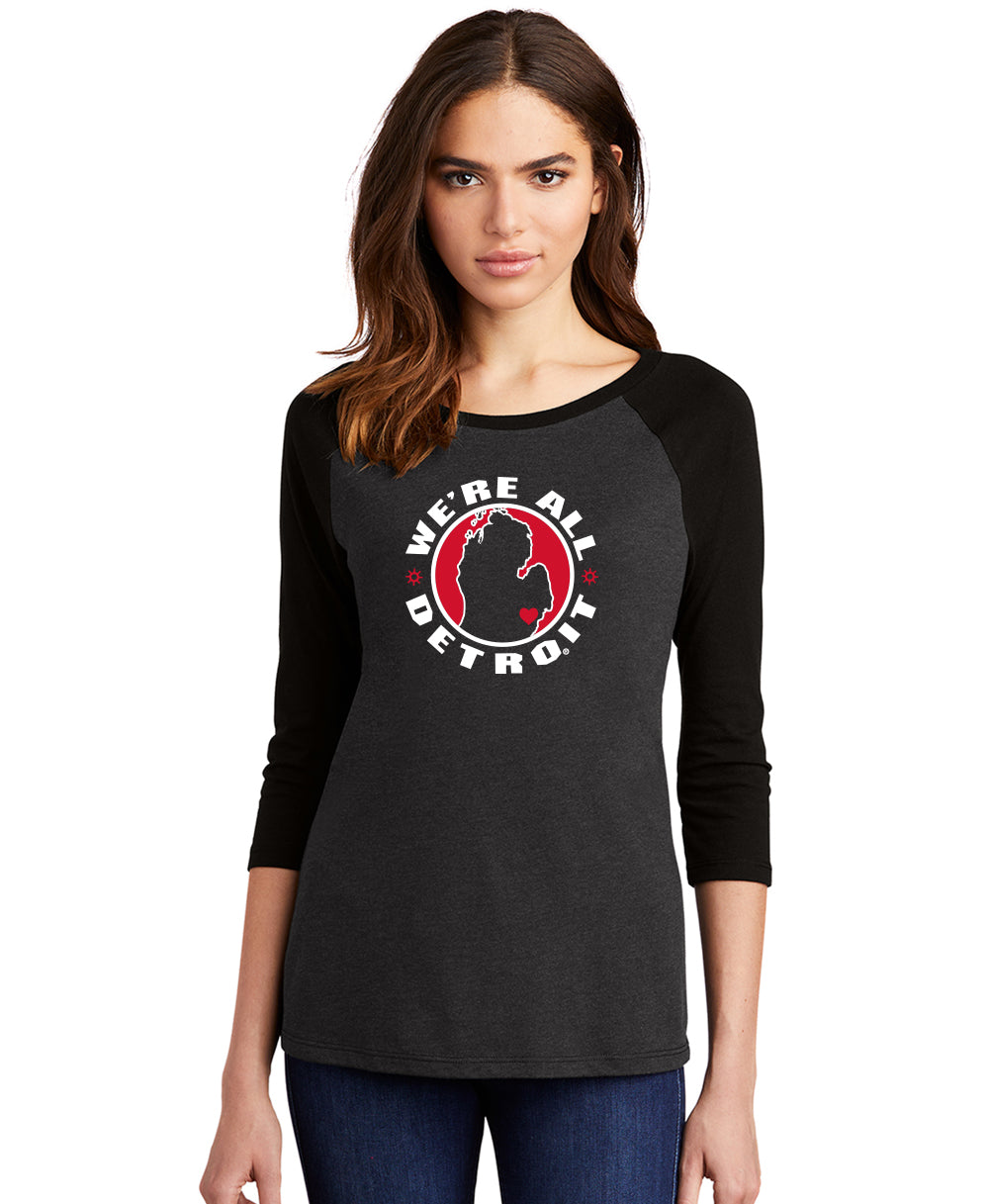 We're All Detroit 3/4 Sleeve Raglan