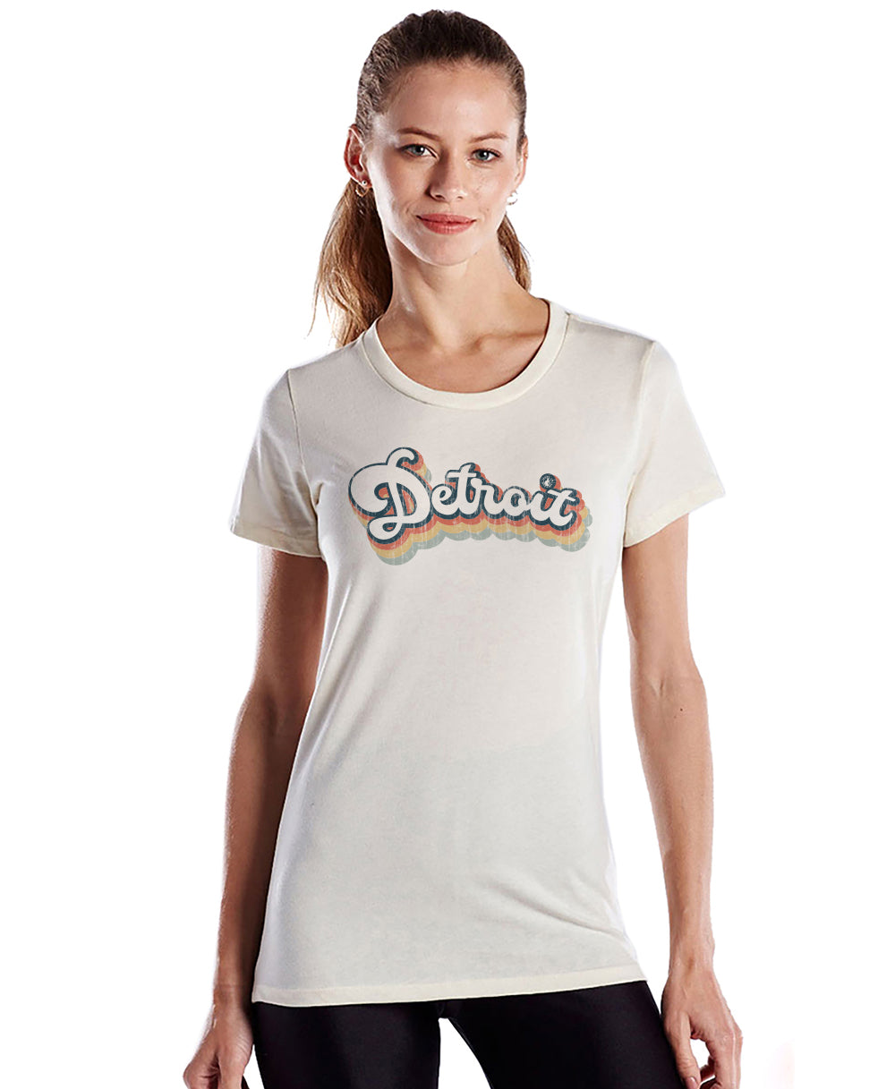 Ladies Detroit Retro Bubble Tee