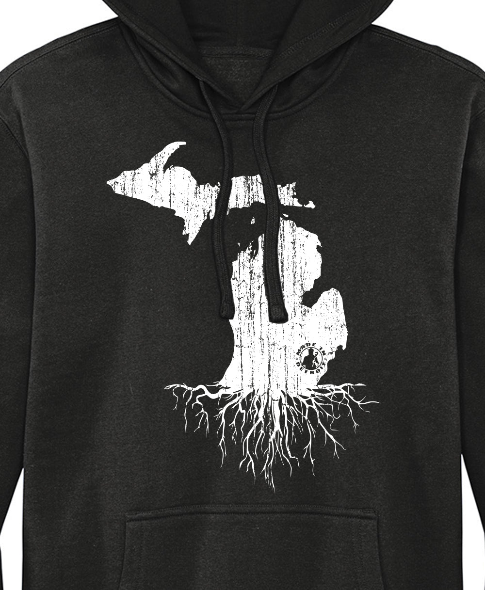 Michigan With Roots Design Michigan Roots Hoodies – Made In Detroit