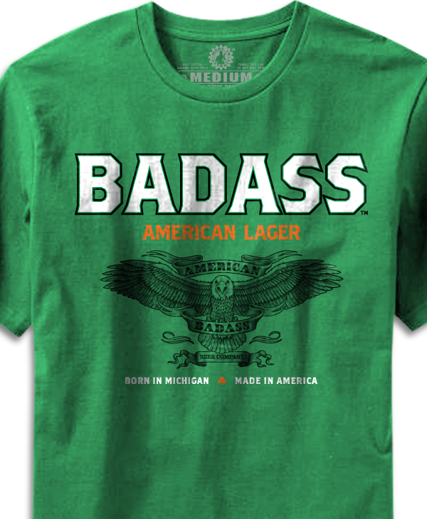 Unisex Badass American Lager - Kelly Green